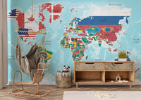 World Flags Wallpaper Mural - Giffywalls