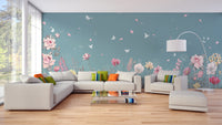 Flower Butterfly Garden Wallpaper Murals - Giffywalls