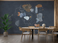 Vibrant cosmic rhythm wallpaper mural design