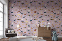 Adorable lilac dog-themed kids wall decor
