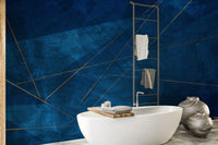 Stylish dark blue grunge wallpaper for corporate wall decor.
