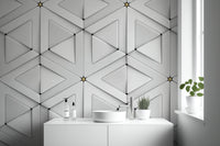 Bold 3D white triangle wallpaper for statement walls.