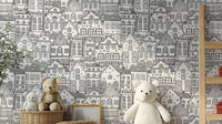 Abstract Township Wallpaper Mural for bold decor