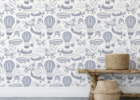 Retro aircraft wallpaper for kids’ bedrooms and playrooms

