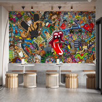 Electric Music Collage Graffiti Wall Mural - Giffywalls