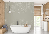 Sketch Garden Elegance Wallpaper mural for bathroom areas