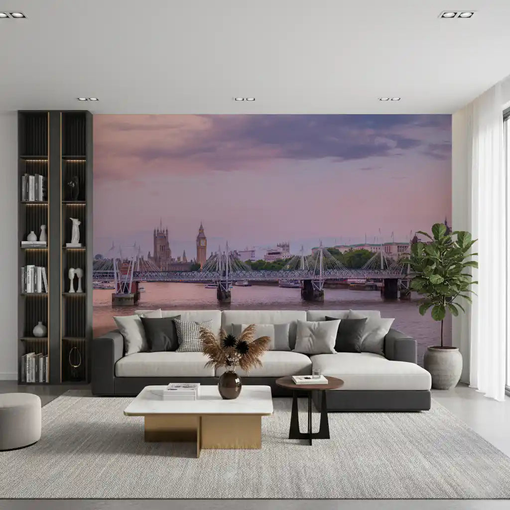 Panorama mural du coucher de soleil sur la Tamise
