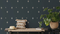 Modern Starburst Dark Blue Wallpaper for walls
