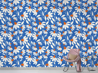 Minimalist Coneflower Wallpaper with Florals
