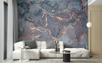 Luxury copper abstract wall mural design