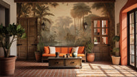 Tropical Coral Island Vintage Wallpaper Mural - Giffywalls