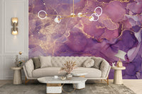 Modern art marble mural with vibrant, colorful patterns.
