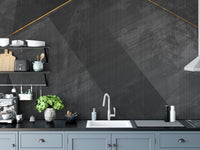 Gold streaked black wallpaper design.