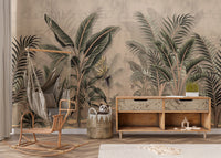 Timeless tropical palms mural with vintage charm for interiors.
