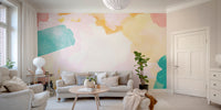 Artistic wall mural with watercolor shades
