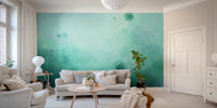 Elegant green watercolor wallpaper mural for modern interiors.
