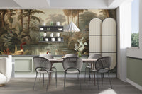 Tropical Coral Island Vintage Wallpaper Mural - Giffywalls