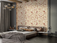 Subtle cream lilies mural for peaceful interiors

