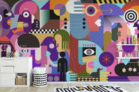 Modern Abstract People Collage Wall Mural - Giffywalls