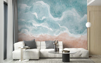 Abstract sea waves wall mural for decor