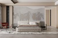 Black White Seven Horse Wallpaper Murals - Giffywalls