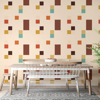 Vintage Tiles Beige Color Wallpaper for homes