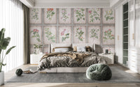 Heritage-inspired botanical mural for refined decor