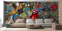 Electric Music Collage Graffiti Wall Mural - Giffywalls