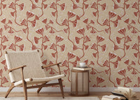 Vintage-style vine wallpaper in cozy neutral colors

