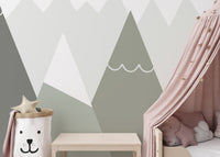 Soft Colored Kids Room Mountain Design Wallpaper - Giffywalls