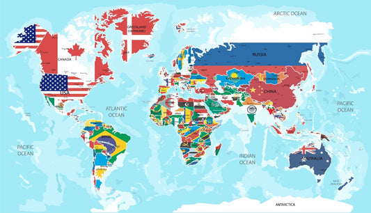 World Flags Wallpaper Mural