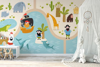 Pirate Animals Kids Wallpaper - Giffywalls