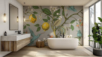 Lemon tree and birds wallpaper mural for walls

