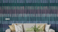 Midnight Rhythmic Striped Wallpaper Mural
