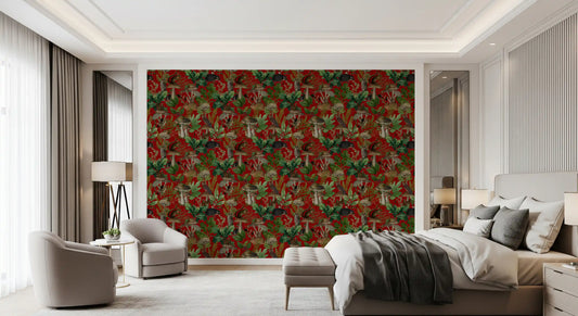 Papel pintado Bosque Encantado Rojo