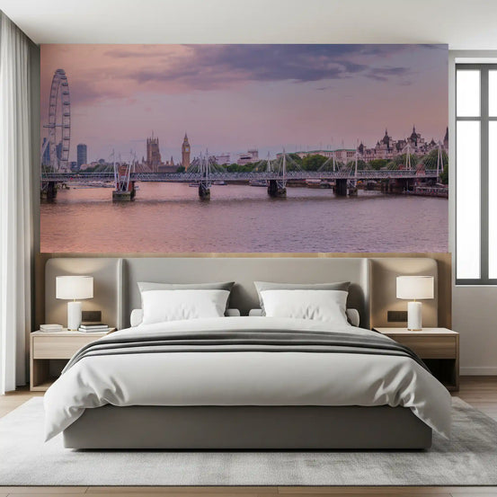 Murale panoramico con skyline del Tamigi al tramonto