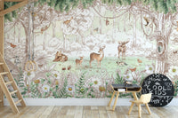 Forest friends in spring season wallpaper for walls - Giffywalls