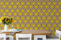 Brown and yellow wallpaper with retro feel
