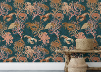 Coral Kingdom aesthetic wallpaper showcasing marine life motifs.

