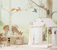 Animals Enjoying Forest Wallpaper Mural - Giffywalls