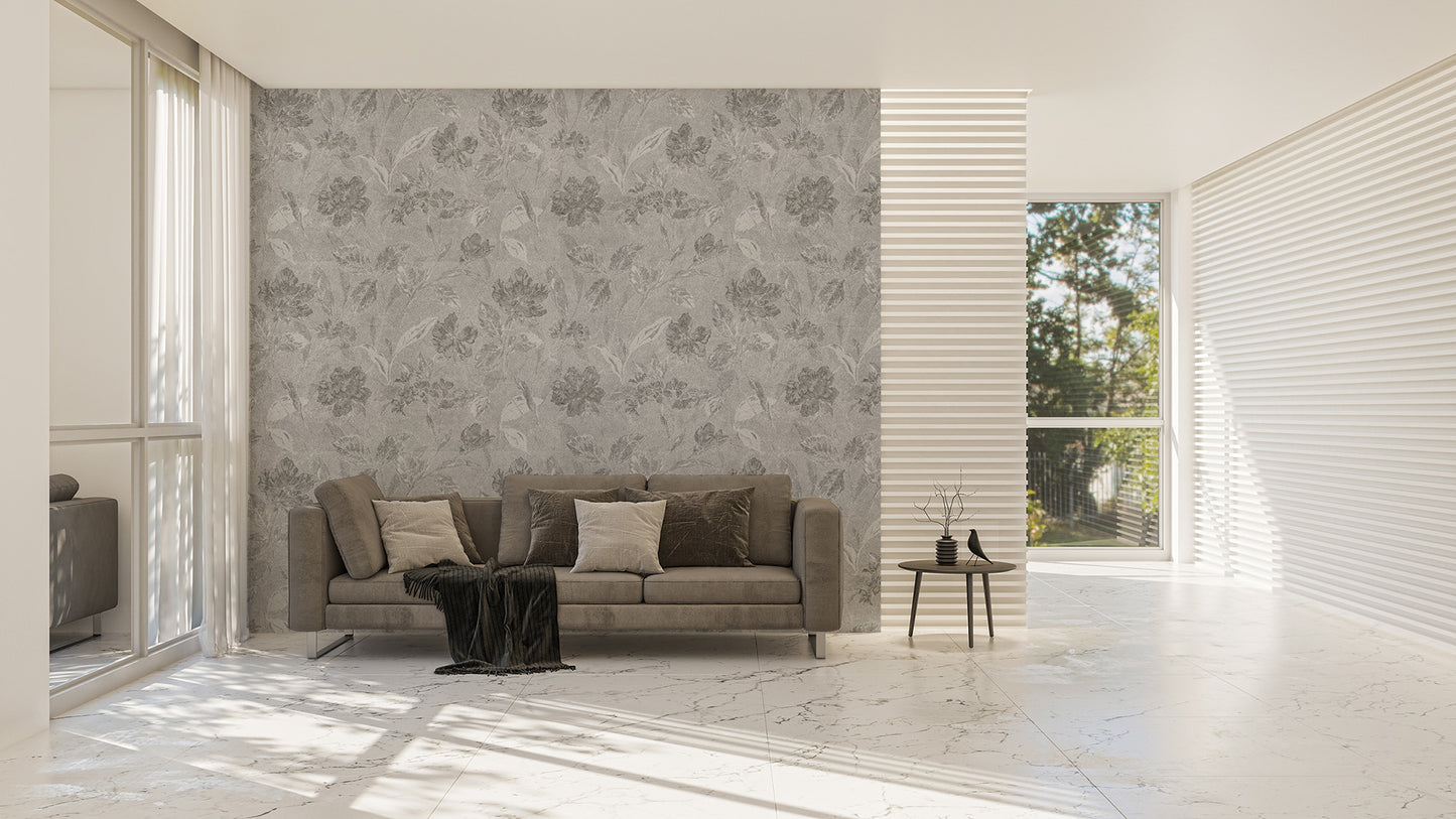 Retro-Inspired Vintage Art Flower Mural
