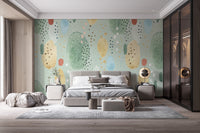Serene watercolor-inspired green wallpaper