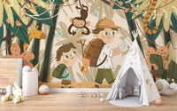 Kids Jungle Explorer Wallpaper Mural - Giffywalls