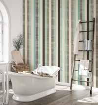 Fabric Stripped Pattern Wallpaper Wall Murals - Giffywalls