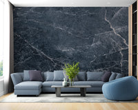 Dark Blue Marble Texture Wall Mural - Giffywalls