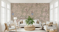 Mural panoramique mural représentant des singes espiègles dans des vases en porcelaine