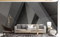 Geometric monochrome wall decor idea
