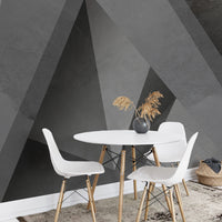 Geometric Monochrome Patterned Wallpaper Mural - Giffywalls