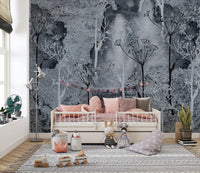 Grey Grunge Tropicano Tree Wallpaper - Giffywalls