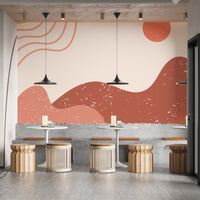 Unique boho mountain wallpaper concept